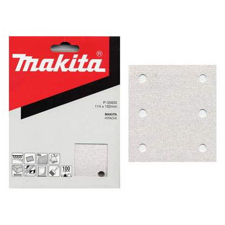 MAKITA P-35857 papír brusný suchý zip 102x114mm 6 děr K150, 10ks