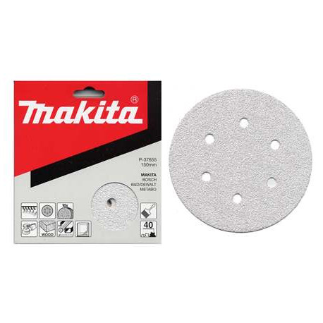 MAKITA P-37677 papír brusný suchý zip 150mm 6 děr K80, 10ks