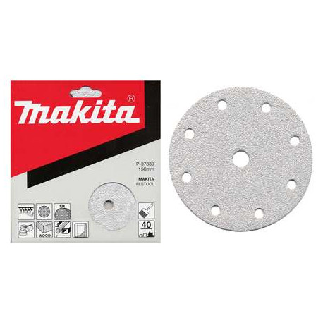 MAKITA P-37851 papír brusný suchý zip 150mm 9 děr K80, 10ks