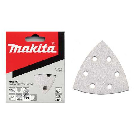 MAKITA P-42759 papír brusný suchý zip 94x94x94mm 6 děr K240, 10ks - old B-21711