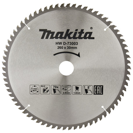 MAKITA D-73003 kotouč pilový hliník TCT 260x2.8x30mm 70Z