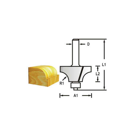 MAKITA D-48549 Zaoblovací fréza s ložiskem stopka 8 mm,31,8x17x58 mm R-9,5mm