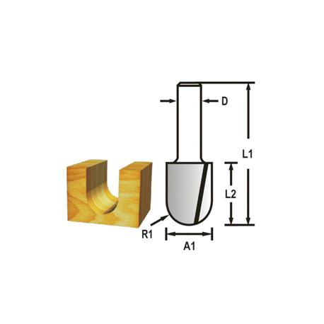 MAKITA D-47846 Žlábkovací fréza stopka 8 mm,9,5x12,7x44 mm