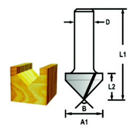 MAKITA D-47874 Drážkovací fréza tvaru V stopka 6 mm,12,7x16x48 mm