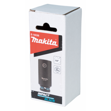 MAKITA E-16536 klíč nástrčný prodloužený 1/2\", čtyřhran, IMPACT BLACK, 27mm