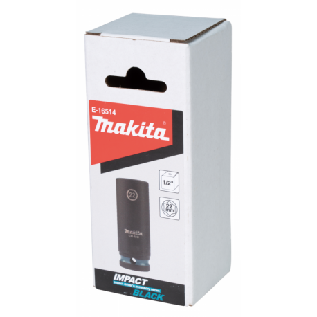 MAKITA E-16514 klíč nástrčný prodloužený 1/2\", čtyřhran, IMPACT BLACK, 22mm