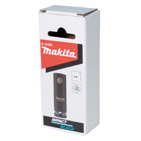 MAKITA E-16483 klíč nástrčný prodloužený 1/2\", čtyřhran, IMPACT BLACK, 18mm