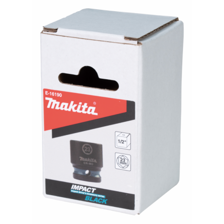 MAKITA E-16190 klíč nástrčný 1/2\", čtyřhran, IMPACT BLACK, 23mm