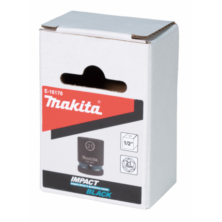 MAKITA E-16178 klíč nástrčný 1/2\", čtyřhran, IMPACT BLACK, 21mm