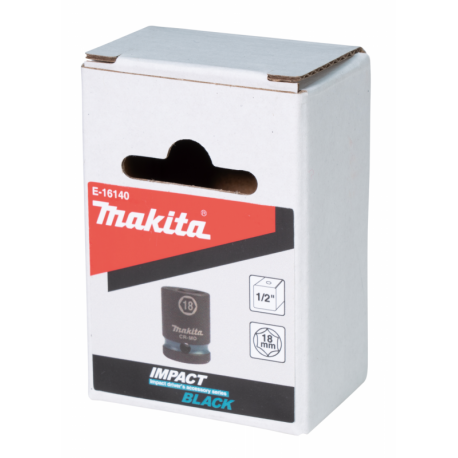 MAKITA E-16140 klíč nástrčný 1/2\", čtyřhran, IMPACT BLACK, 18mm