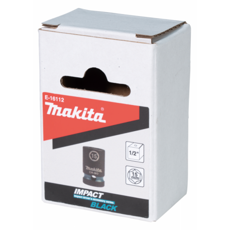 MAKITA E-16112 klíč nástrčný 1/2\", čtyřhran, IMPACT BLACK, 15mm