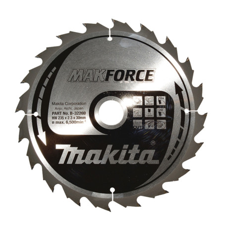 MAKITA B-32269 kotouč pilový dřevo MAKFORCE 235x2.3x30mm 20Z - old B-08399