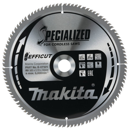 MAKITA B-67321 kotouč pilový dřevo Efficut 305x2.15x30mm 100Z - old B-67278