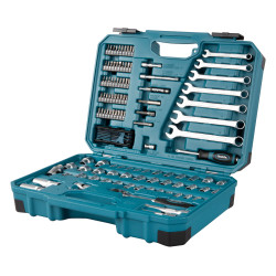 MAKITA E-06616 sada ručního nářadí 3/8\" bity/nástrčné klíče/očkoploché klíče/ráčna, 120ks-oldP-90635