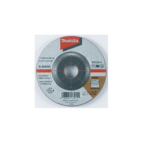 MAKITA A-80640 kotouč brusný nerez 115x6x22.23mm