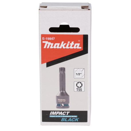 MAKITA E-19847 bit nástrčný 1/2\", čtyřhran, IMPACT BLACK, T55