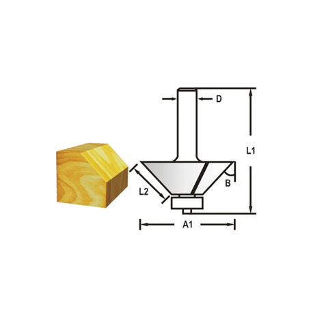 MAKITA D-48686 Fazetová/hranová fréza s ložiskem stopka 8 mm,31,8x13,5x55 mm