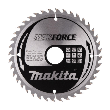 MAKITA B-32306 kotouč pilový dřevo MAKFORCE 165x2.4x30mm 40Z - old B-08436