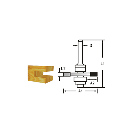 MAKITA D-48941 Kotoučová fréza složiskem stopka 8 mm,47,6x2x59 mm