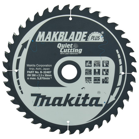 MAKITA B-32487 kotouč pilový dřevo MAKBLADEplus 260x2.3x30mm 40Z - old B-08654