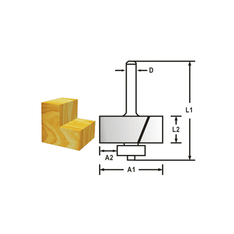 MAKITA D-48739 Falcovací fréza s ložiskem stopka 8 mm,31,8x12,2x54,6 mm