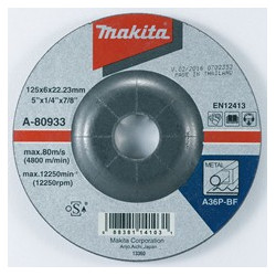 MAKITA A-80933 kotouč brusný ocel 125x6x22.23mm - old P-05848