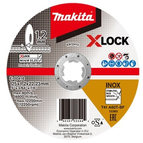 MAKITA E-00418 kotouč řezný nerez X-Lock 125x1.2x22.23mm