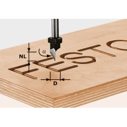 FESTOOL Písmová fréza HS, stopka 8 mm HS S8 D11/60° 491002