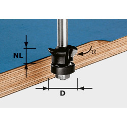 Fazetovací lícovací fréza HW S8 D24/0° +45°