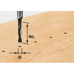 FESTOOL Kolíkový vrták HW, stopka 8 mm HW D3/16 491065