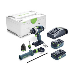 FESTOOL Akumulátorový příklepový vrtací šroubovák TPC 18/4 5,0/4,0 I-Plus QUADRIVE 577651