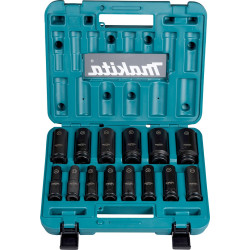 MAKITA E-16586 sada nástrčných klíčů prodloužených 1/2\" čtyřhran IMPACT BLACK 14ks