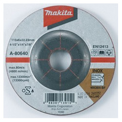 MAKITA A-80640 kotouč brusný nerez 115x6x22.23mm