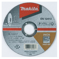 MAKITA B-12217 kotouč řezný nerez 115x1x22.23mm - old P-53001, new E-03034