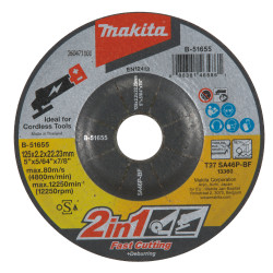 MAKITA B-51655 kotouč brusný/řezný 2v1 125x2.0x22.23mm