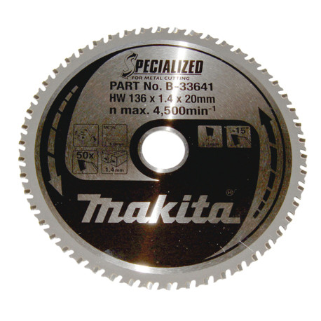 MAKITA B-33641 kotouč pilový ocel SPECIALIZED 136x1.4x20mm 50Z - old B-21973