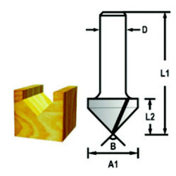 MAKITA D-47868 Drážkovací fréza tvaru V stopka 6 mm,12,7x12,7x45 mm