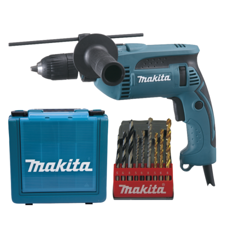 MAKITA HP1641K1X Příklepová vrtačka s kufrem,rychlosklíčidlo 1,5-13mm,680W