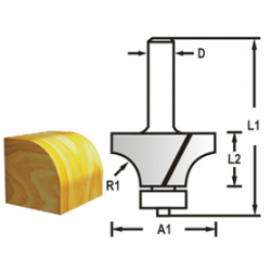 MAKITA D-48290 Zaoblovací fréza s ložiskem stopka 6 mm,19x9,5x53 mm R-3,2mmm