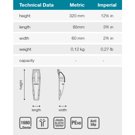 MAKITA E-15160 brašna na aku vrtačku 85x60x320mm-oldE-05103