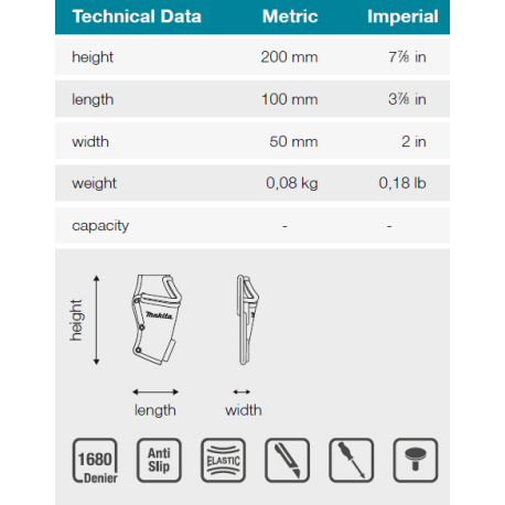 MAKITA E-15322 brašna na nůž 100x50x200mm-oldE-05262