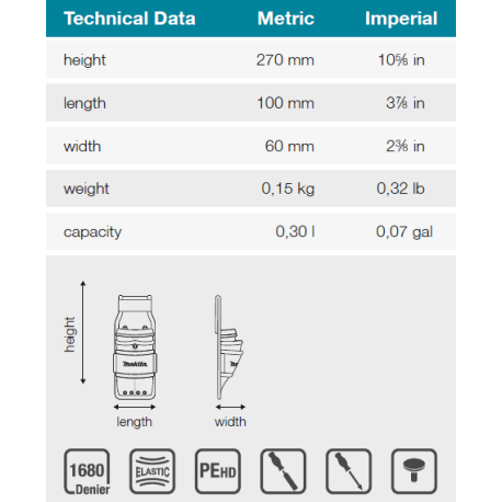 MAKITA E-15344 brašna pro tesaře 100x60x270mm-oldE-05284