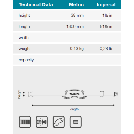 MAKITA E-15350 řemen s polštářkem 1300x38mm-oldE-05290